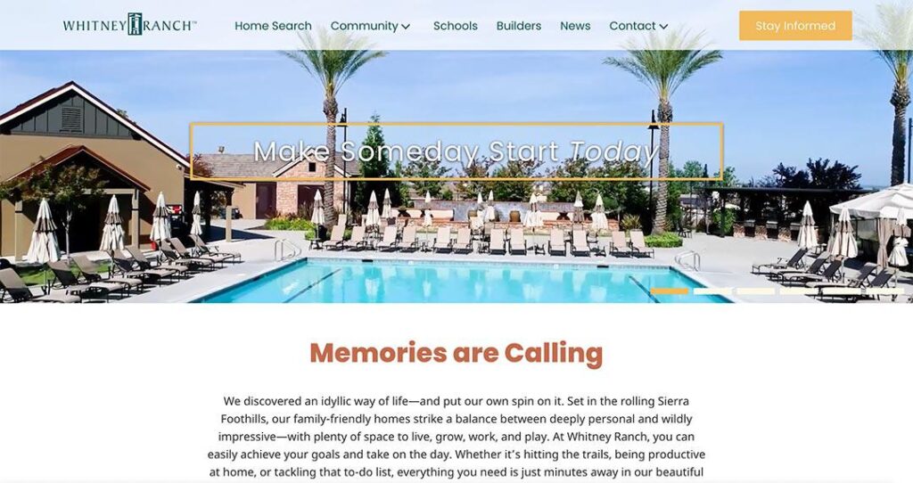 Home Page for the New Whitney Ranch Website